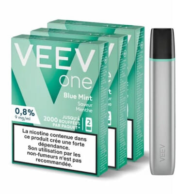 Pack Veev One - Batterie grise + 3 recharges Menthe