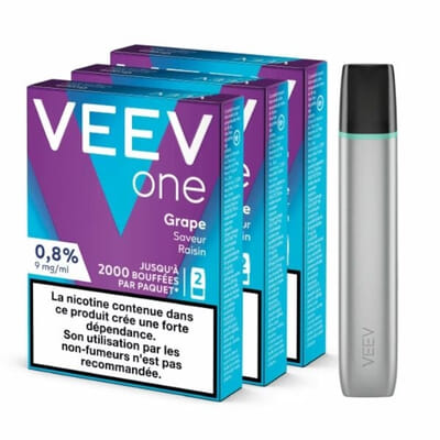 Pack Veev One - Batterie grise + 3 recharges Raisin